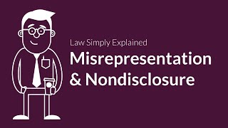 Misrepresentation and Nondisclosure  Contracts  Defenses amp Excuses [upl. by Aratal]