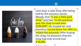 How to apply misrepresentation Liam cupcake scenario [upl. by Idisahc361]