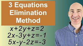 Solving Systems of 3 Equations Elimination [upl. by Searle]