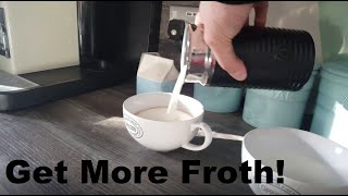 How to Get More Froth from Your Nespresso Coffee Aeroccino  Nespresso tips and help [upl. by Ladew]