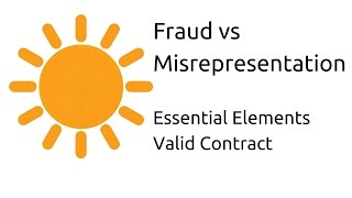 Fraud vs Misrepresentation  Other Essential Elements of a Valid Contract  CA CPT  CS amp CMA [upl. by Aibun229]